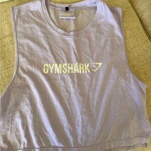 Gymshark Lavender Cropped Muscle Tank with Reflective Logo